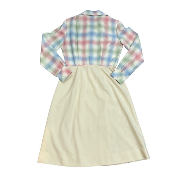 Vintage Jo Lester Dress Wrap Pastel Plaid Flower Size Small - Picture 2 of 16